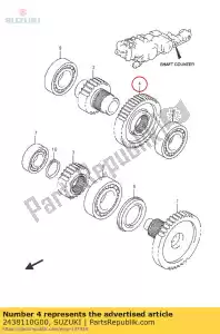 Suzuki 2438110G00 engranaje, accionamiento loco - Lado inferior