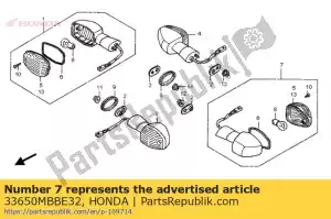 honda 33650MBBE32 winker assy l rr - Lado inferior