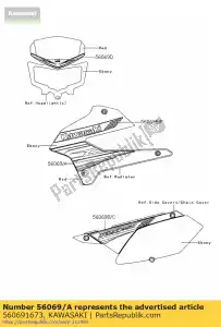 Kawasaki 560691673 patroon, lijkwade, lwr, rh - Onderkant