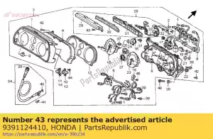 honda 9391124410 parafuso, rosqueamento, 4x16 - Lado inferior