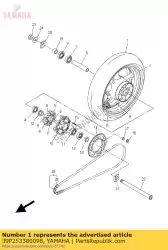 Ici, vous pouvez commander le roue coulée, arrière auprès de Yamaha , avec le numéro de pièce 39P253380098: