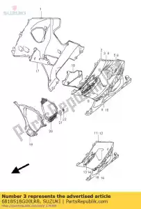 suzuki 6818518G00LR8 tape, kap boven - Onderkant