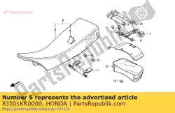 Aqui você pode pedir o bolsa comp., cauda em Honda , com o número da peça 83501KK0000: