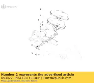 Piaggio Group 643022 panel de instrumentos de vidrio jns - Lado inferior