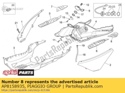 Aprilia AP8158935, Lh mat. szary, OEM: Aprilia AP8158935