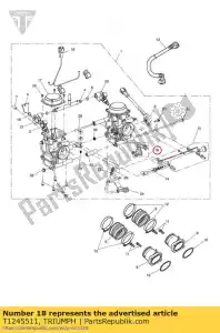 triumph T1245511 beugel gaskabel kit - Onderkant