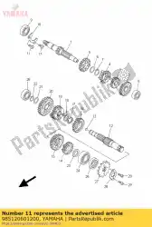 Ici, vous pouvez commander le vis, tête cylindrique auprès de Yamaha , avec le numéro de pièce 985120601200: