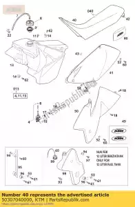 ktm 50307040000 zadel zwart / ktm wit 2000 - Onderkant