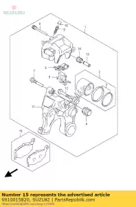 suzuki 6910015820 klocki hamulcowe - Dół