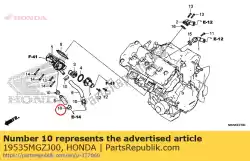 Ici, vous pouvez commander le clip, tuyau d'eau (d21) auprès de Honda , avec le numéro de pièce 19535MGZJ00: