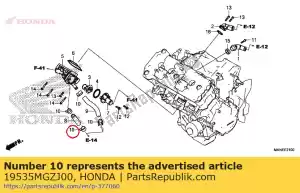 Honda 19535MGZJ00 clip, tuyau d'eau (d21) - La partie au fond