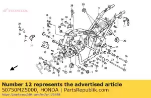 Honda 50750MZ5000 couverture, l. fr. côté - La partie au fond