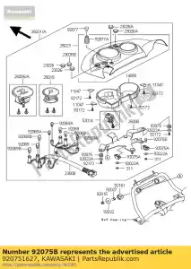 kawasaki 920751627 amortyzator, wspornik miernika kle500-a1 - Dół