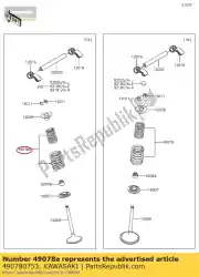 Qui puoi ordinare 01 valvola motore a molla, scarico da Kawasaki , con numero parte 490780753: