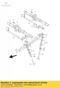 suzuki 1271103F00 arbre à cames, admission - La partie au fond