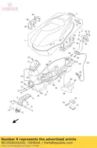 yamaha 9010506X4200 blt,hex,1/4-20x5/8 - Bottom side