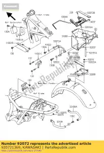 Kawasaki 920721369 banda, caja de bloqueo - Lado inferior