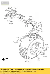 kawasaki 41080S005 tarczowy, przedni hamulec ksf400-a1 - Dół