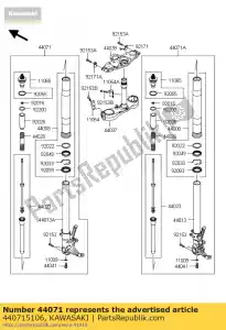 kawasaki 440715106 zespó? amortyzatora, widelec, lewa, silv zg140 - Dół