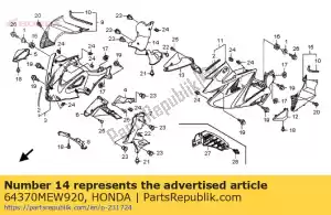 honda 64370MEW920 capuz, l. inferior interno - Lado inferior