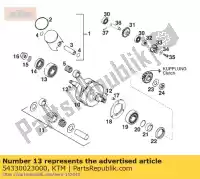 54330023000, KTM, rolamento de rolos nu205e / b tgp c3 ktm e egs exc six sx 125 1994 1995 1996 1997, Novo