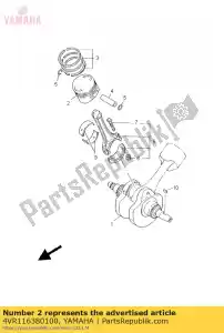 yamaha 4VR116380100 pistón (1.00 mm o / s) - Lado inferior