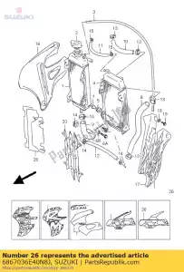 suzuki 6867036E40N8J tape, radiator c - Onderkant