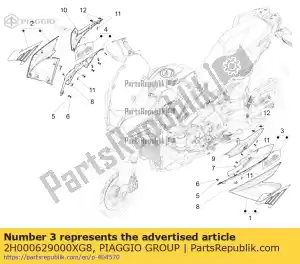 Piaggio Group 2H000629000XG8 capa esquerda - Lado inferior