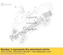 Aprilia CM174709, Specchio laterale rh, OEM: Aprilia CM174709