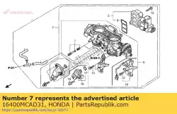 Tutaj możesz zamówić body assy., przepustnica (gq68b a) od Honda , z numerem części 16400MCAD31: