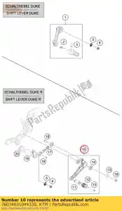 ktm 7603403104433S palanca de cambio cpl. - Lado inferior