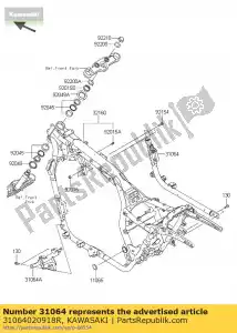 kawasaki 31064020918R pipe-comp, downtube, rh, bl vn170 - Il fondo