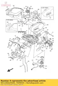 yamaha 901100624500 parafuso, cabeça de soquete hexagonal - Lado inferior