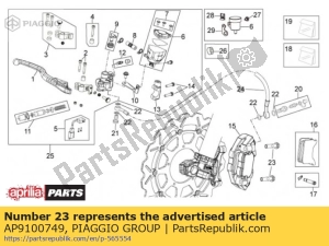 aprilia AP9100749 screw w/flange m10x1.25x40 - Bottom side