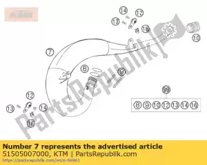 ktm 51505007000 exhaust pipe cpl. 2007 - Bottom side