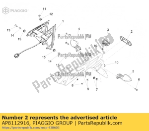 aprilia AP8112916 réflecteur arrière - La partie au fond