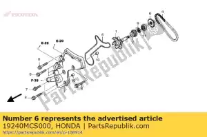 Honda 19240MCS000 pignon comp., pompe à eau - La partie au fond