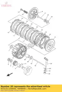 yamaha 933151120600 brg, rodillo cilíndrico 6g tm - Lado inferior