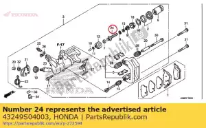 Honda 43249S04003 boulon, régleur - La partie au fond