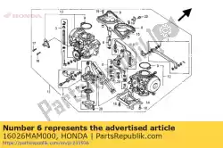 Ici, vous pouvez commander le jeu de joints, carburant auprès de Honda , avec le numéro de pièce 16026MAM000: