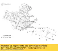 B044763, Piaggio Group, Levier de changement de vitesse complet aprilia  caponord zd4vk000, zd4vka, zd4vk001, zd4vka01 zd4vkb000, zd4vkb001, zd4vkb003, zd4vkb00x, zd4vkb009 zd4vku00 1200 2013 2014 2015 2016 2017, Nouveau