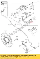 Here you can order the shaft-caliper kh125-k1 from Kawasaki, with part number 430451010: