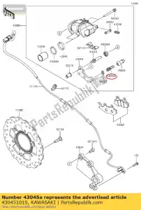 kawasaki 430451010 shaft-caliper kh125-k1 - Bottom side