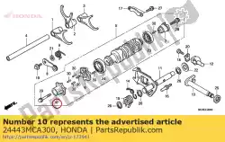 Here you can order the joint, gearshift drum from Honda, with part number 24443MCA300: