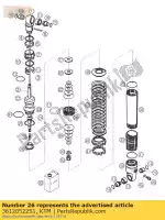 36120522S1, KTM, Adaptador cpl. d = 36 h = 20,5 ktm supermoto sx xc 50 65 2002 2003 2004 2005 2006 2007 2008, Nuevo