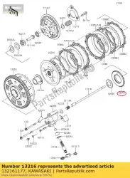 Qui puoi ordinare gear-comp, pompa dell'olio ej650-a1 da Kawasaki , con numero parte 132161177: