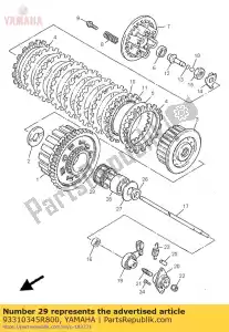 yamaha 93310345R800 bearing, cylindrical(1wg) - Bottom side