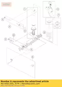 ktm 46140013ES ajuste de rebote. kit de cable - Lado inferior