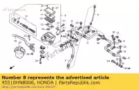 45510HN8006, Honda, cilindro secondario ass., fr. maestro del freno honda trx 350 400 650 2003 2004 2005 2006 2007, Nuovo