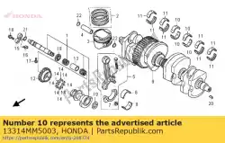 Ici, vous pouvez commander le roulement d, principal (14mm) (p auprès de Honda , avec le numéro de pièce 13314MM5003: